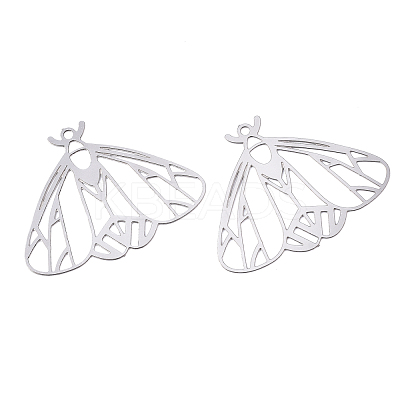 Non-Tarnish 201 Stainless Steel Filigree Pendants X-STAS-S118-009P-1
