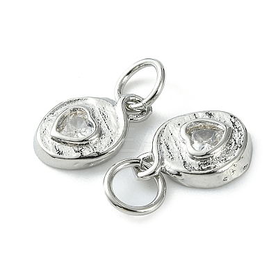 Rack Plating Brass Micro Pave Cubic Zirconia Pendants KK-K332-11P-1