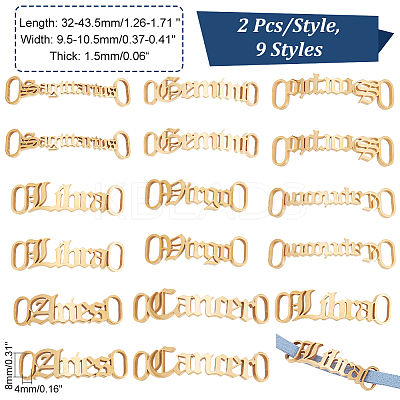 14pcs 7 style Constellations Theme 201 Stainless Steel Shoe Lace Decorations AJEW-PH0011-22-1