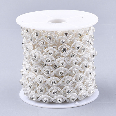 ABS Plastic Imitation Pearl Beaded Trim Garland Strand AJEW-S073-27-1