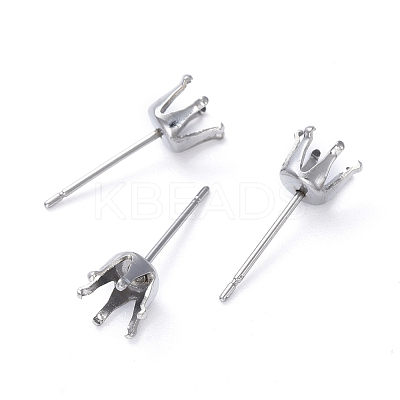 Tarnish Resistant 304 Stainless Steel Post Stud Earring Settings STAS-E466-20P-1