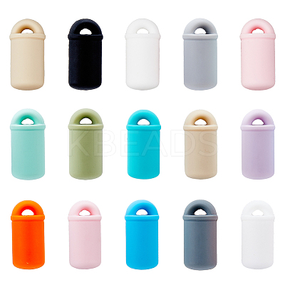 24Pcs 12 Colors Bottle Food Grade Eco-Friendly Silicone Beads SIL-FH0001-07-1