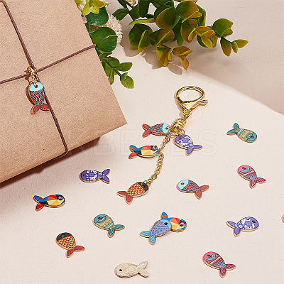 42Pcs 7 Colors Rack Plating Alloy Pendants FIND-PH0021-11-1