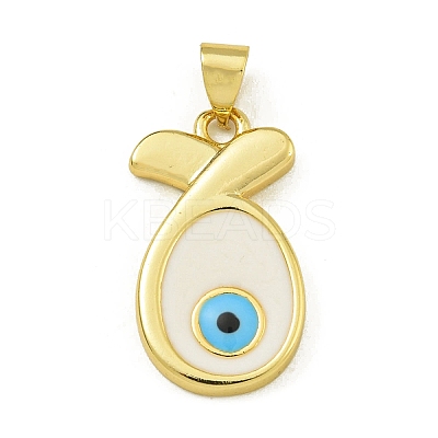 Rack Plating Brass Enamel Pendants KK-U029-12G-1