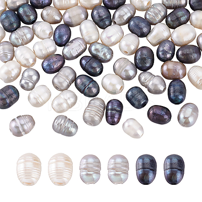 60Pcs 3 Colors Large Hole Pearl Beads PEAR-HY0001-17-1
