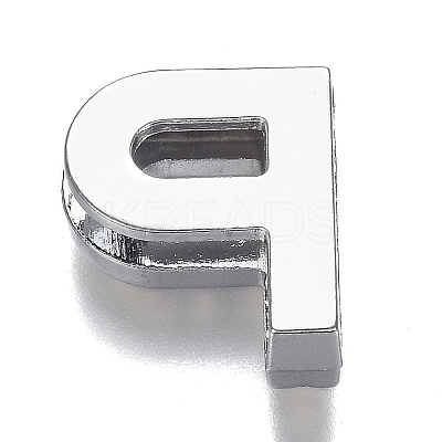 Alloy Letter Slide Charms RB-F034-01P-P-RS-1