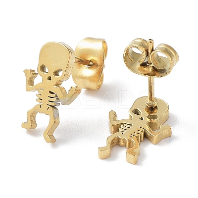 304 Stainless Steel Stud Earrings EJEW-H136-13G-1
