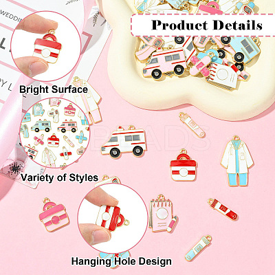 42Pcs 21 Styles Alloy Enamel Charms ENAM-CJ0006-95-1