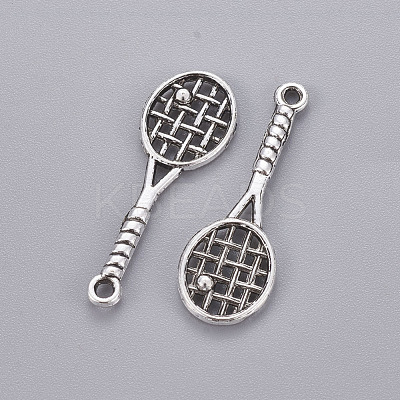 Tibetan Style Alloy Tennis Racket Pendants TIBEP-1020-AS-LF-1