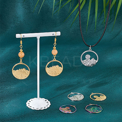 12Pcs 6 Styles  304 Stainless Steel Pendants STAS-UN0044-60-1