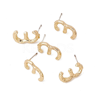 Brass Number Stud Earrings with 925 Sterling Silver Pins for Women LS-EJEW-A077-01C-1