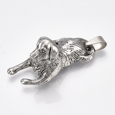 Tibetan Style Alloy Puppy Pendants PALLOY-S178-09-1