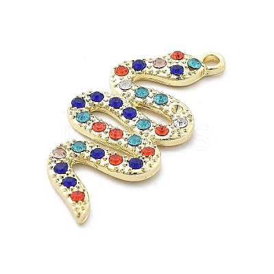 Snake Shape Alloy Rhinestone Pendants PALLOY-Q030-01B-1