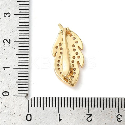 Brass Micro Pave Clear Cubic Zirconia Fold Over Clasps KK-G505-18G-1