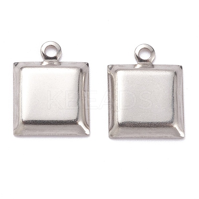 Non-Tarnish 201 Stainless Steel Pendant Cabochon Settings LS-X-STAS-J032-18-1