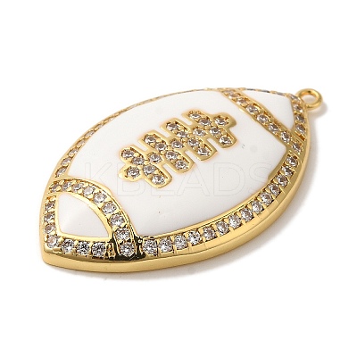 Rack Plating Brass Enamel with Cubic Zirconia Pendant KK-A229-32G-02-1