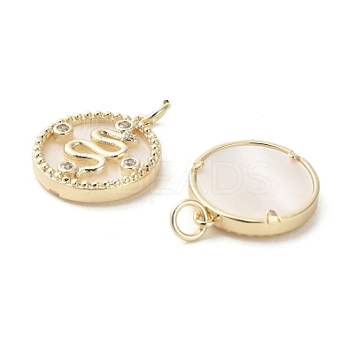 Brass Micro Pave Cubic Zirconia Pendants KK-P260-23G-1