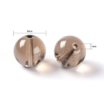 100Pcs 8mm Natural Smoky Quartz Round Beads DIY-LS0002-06-1