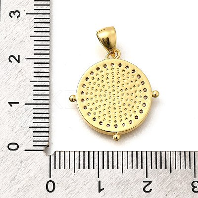 Rack Plating Brass Micro Pave Cubic Zirconia Pendants KK-L226-051G-02-1