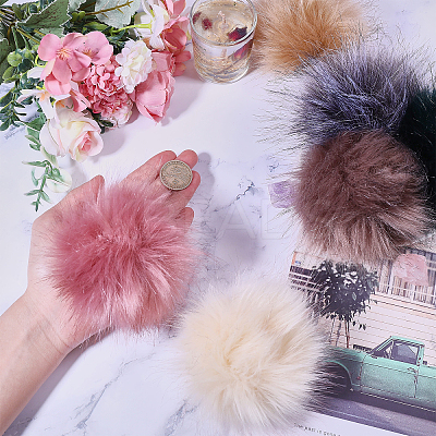 12Pcs 12 Colors Faux Fox Fur Soft Pompom Ball DIY-GL0005-45-1