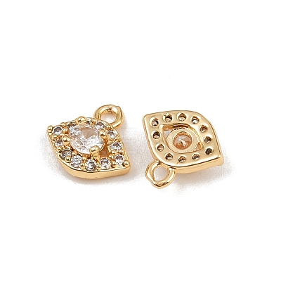 Brass Micro Pave Cubic Zirconia Pendants KK-K407-31G-01-1