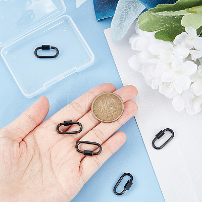304 Stainless Steel Screw Carabiner Lock Charms STAS-UN0050-89EB-1