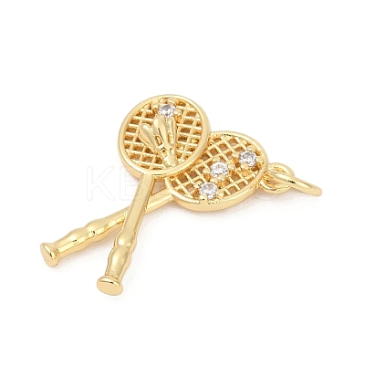 Brass Pave Cubic Zirconia Pendants KK-U062-44G-1