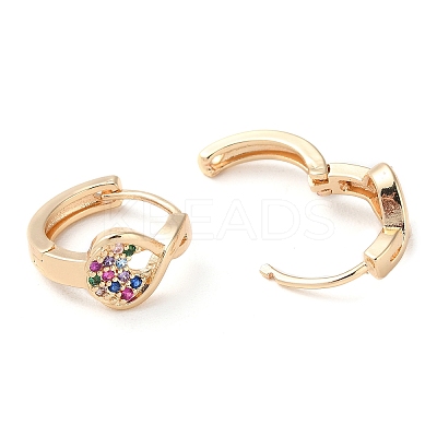 Rack Plating Brass Micro Pave Colorful Cubic Zirconia Hoop Earrings for Women LS-EJEW-P238-05KCG-1