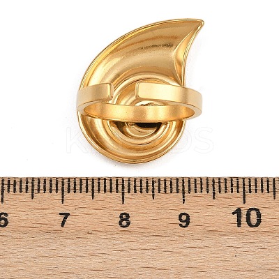 Adjustable 304 Stainless Steel Cuff Rings for Women RJEW-B135-03G-1