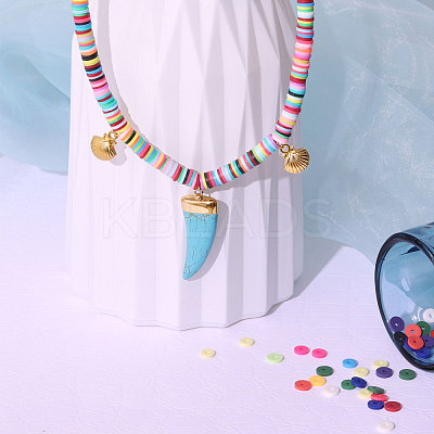 Flat Round Handmade Polymer Clay Beads CLAY-R067-8.0mm-26-1