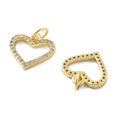 Brass Micro Pave Cubic Zirconia Pendants KK-C092-24F-G-1