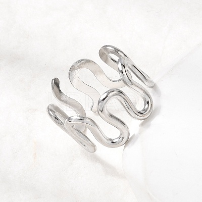 5Pcs 304 Stainless Steel Open Cuff Rings for Women RJEW-K313-04P-1