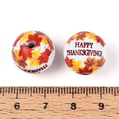 Printed Opaque Acrylic Beads MACR-T048-06C-1