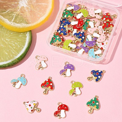 36Pcs 9 Styles Autumn Theme Alloy Enamel Pendants ENAM-FS0002-95-1
