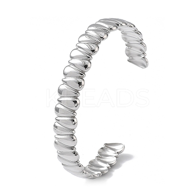 304 Stainless Steel Cuff Bangles for Women BJEW-Z078-13P-1