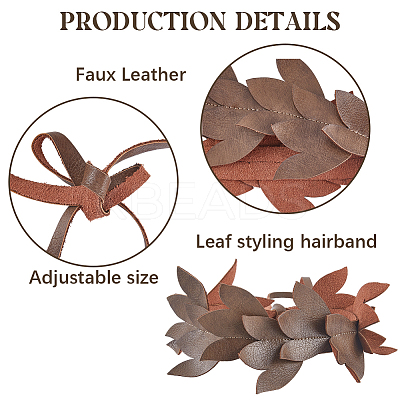 Leaf Leather Headbands OHAR-WH20010-01A-1