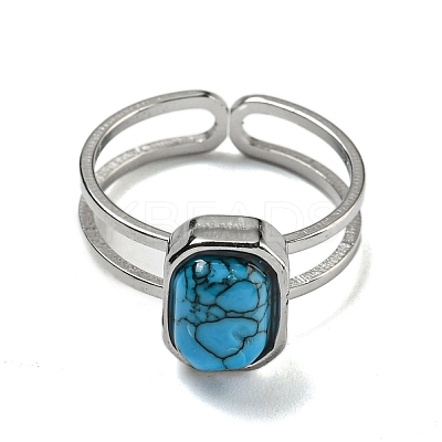 304 Stainless Steel Open Cuff Rings RJEW-C079-03P-1