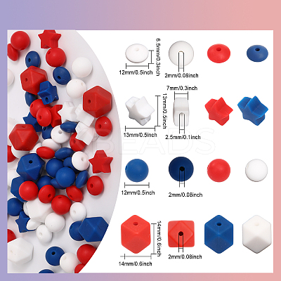 12 style Food Grade Eco-Friendly Silicone Beads SIL-FH0001-03-1