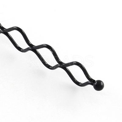 Hair Accessories Iron Wavy Hair Band Findings OHAR-Q043-06-1