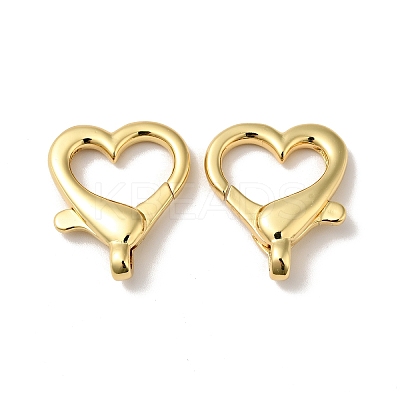 Heart Shape Brass Lobster Claw Clasps KK-J301-25G-1