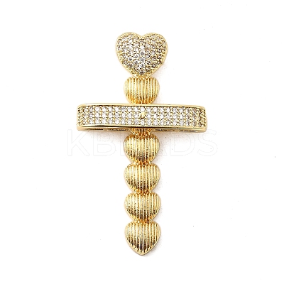 Brass Micro Pave Cubic Zirconia Pendants KK-A266-05D-G-1