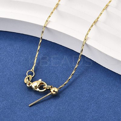 1MM Brass Boston Link Chain Adjustable Slider Necklaces NJEW-M108-31G-1