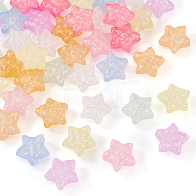 50Pcs Luminous Transparent Acrylic Beads LACR-TA0001-08-1