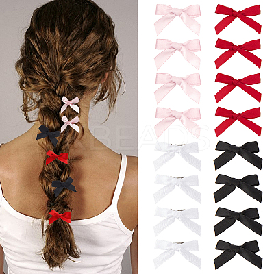 Bowknot Polyester Alligator Hair Clips AJEW-CP0008-35B-1