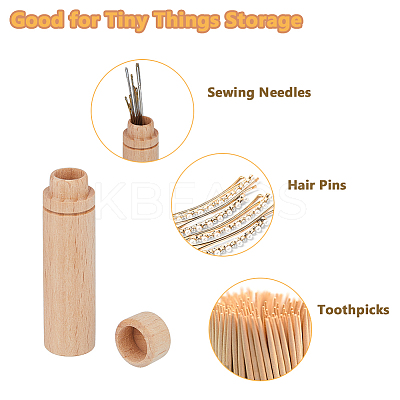 5Pcs Wooden Sewing Needle Holder Storage Case AJEW-FH0004-83-1