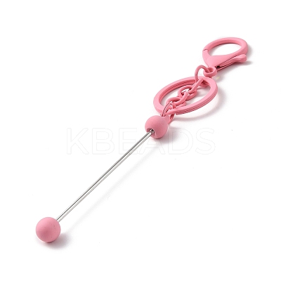 Spray Painted Alloy Bar Beadable Keychain for Jewelry Making DIY Crafts KEYC-A011-02C-1