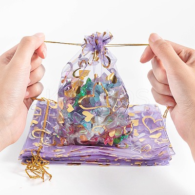 Heart Printed Organza Bags OP-PH0001-11-1