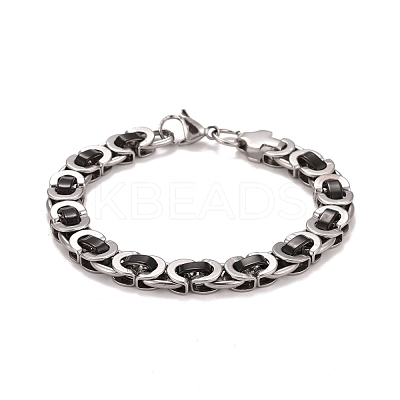 201 Stainless Steel Byzantine Chain Bracelets STAS-E160-06EBP-1