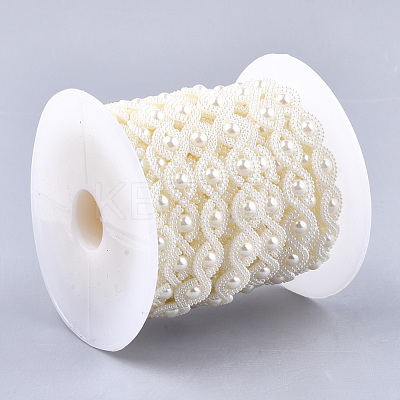 ABS Plastic Imitation Pearl Beaded Trim Garland Strand AJEW-S073-22-1