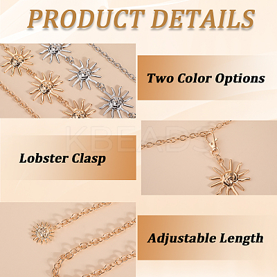 2Pcs 2 Colors Alloy Link Chain Belts AJEW-GF0009-21B-1